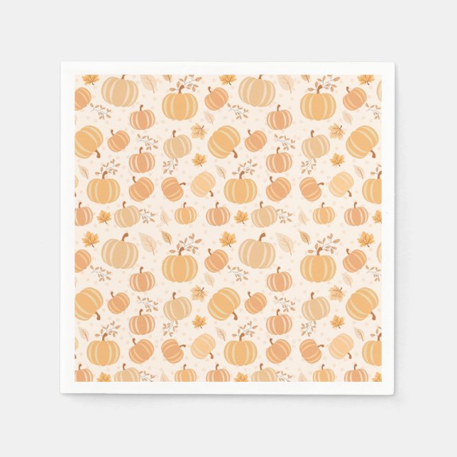 Serviette En Papier Citrouille de moisson d'automne Pastel Baby shower (Devant)