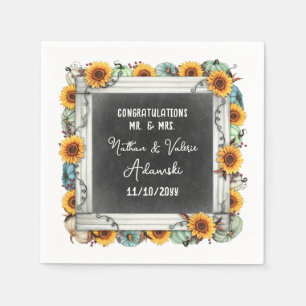 Serviette En Papier Citrouille de tournesol rustique Pays Mariage de f