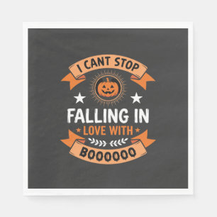Serviette En Papier Citrouille d'Halloween tombant amoureuse