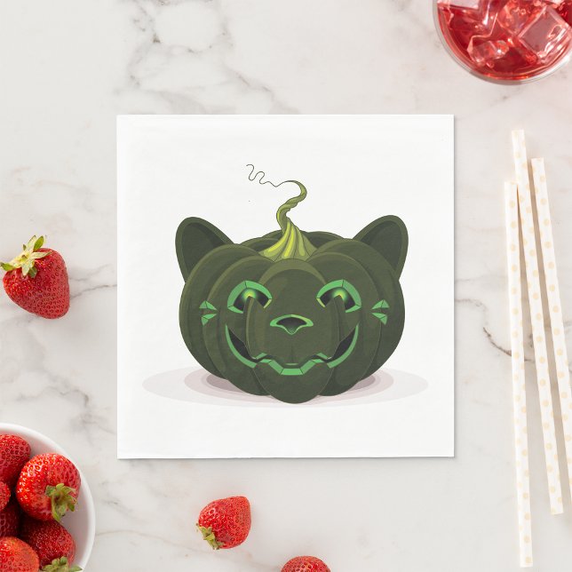 Serviette En Papier Citrouille d'Halloween vert (Créateur téléchargé)