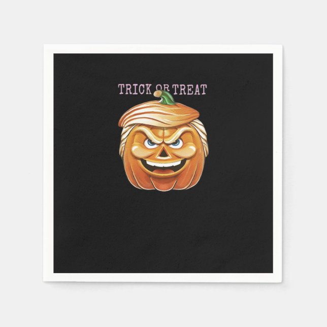 Serviette En Papier Citrouille Donald, Funny Halloween Classic effraya (Devant)