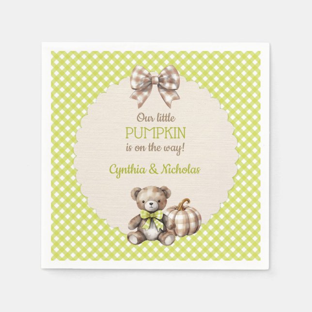 Serviette En Papier Citrouille d'ours en peluche d'automne (Devant)