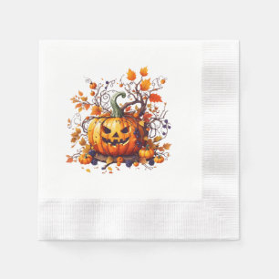 Serviette En Papier citrouille drôle d'automne Halloween