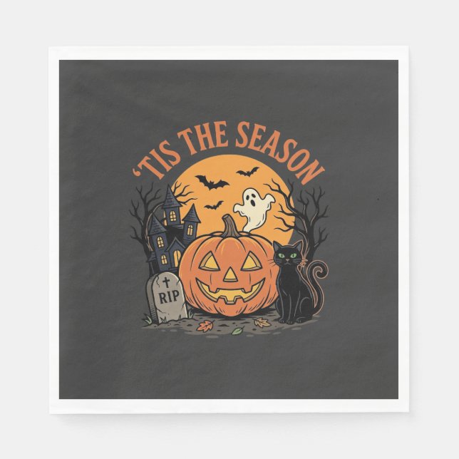 Serviette En Papier Citrouille drôle Halloween Pun Design2 (2)_1 (Devant)
