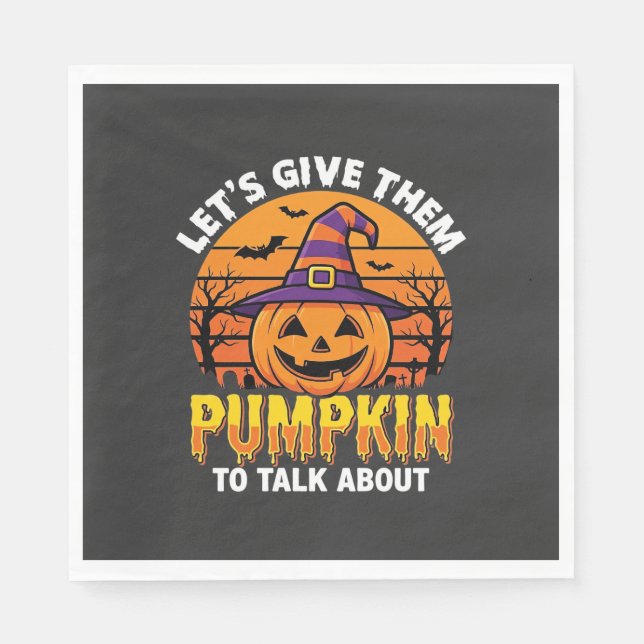 Serviette En Papier Citrouille drôle Pun Halloween Design2 (1)_1 (Devant)