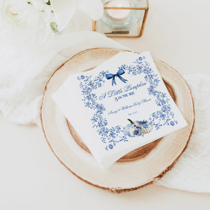 Serviette En Papier Citrouille Dusty Blue Whimsical Baby shower floral