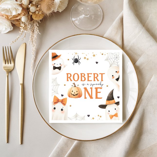 Serviette En Papier Citrouille éffrayant One Ghost Napkin (Créateur téléchargé)