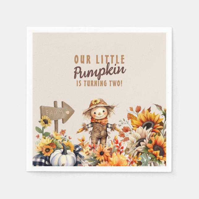 Serviette En Papier Citrouille Farm Sunflower Anniversaire (Devant)