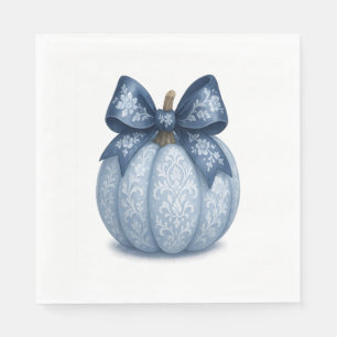 Serviette En Papier Citrouille Floral Bleu