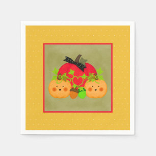 Serviette En Papier Citrouille & Gland Octobre Halloween