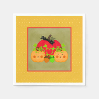 Serviette En Papier Citrouille & Gland Octobre Halloween