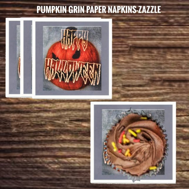 Serviette En Papier Citrouille Grin (Créateur téléchargé)
