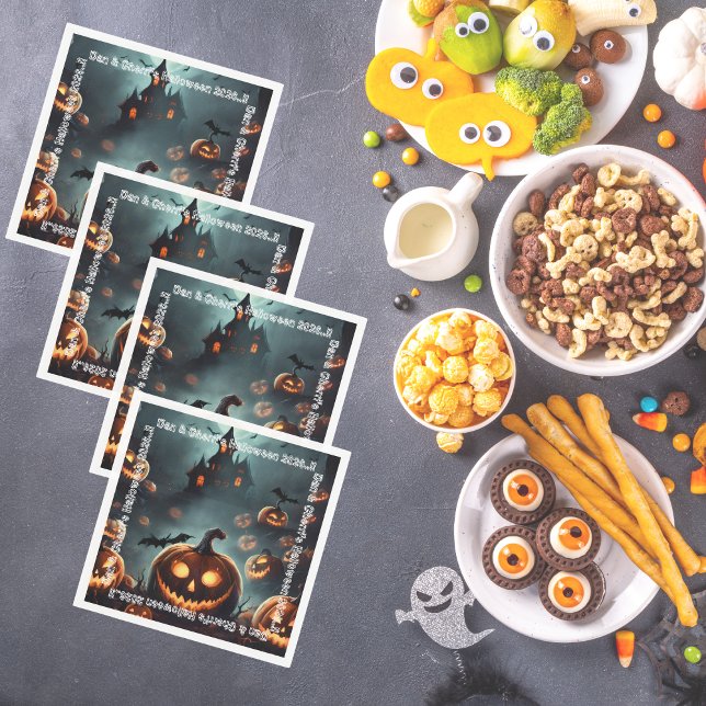 Serviette En Papier Citrouille Halloween (Hells Pumpkin Halloween Party Napkins)