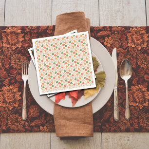 Serviette En Papier Citrouille Halloween orange jaune vert blanc