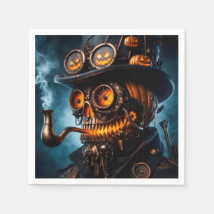 Serviette En Papier Citrouille Jack-O-Lantern Steampunk Gothique Hallo