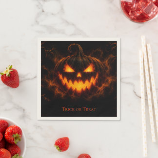 Serviette En Papier Citrouille lumineuse d'Halloween Spooky Glow