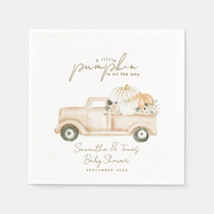 Serviette En Papier Citrouille minimaliste Baby shower d'automne moder