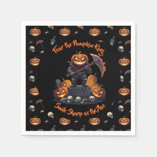 Serviette En Papier 🖤 Citrouille noir King Halloween Napkin 🎃