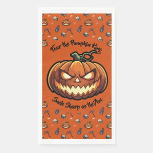 Serviette En Papier 🎃 Citrouille orange King Halloween Napkin 🧡