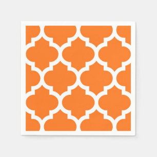 Serviette En Papier Citrouille Orange What Marocain Quatrefoil Motif #
