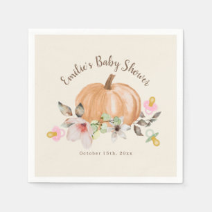 Serviette En Papier Citrouille Pacifique Baby shower d'automne floral