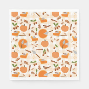 Serviette En Papier Citrouille Pie Automne Motif d'automne