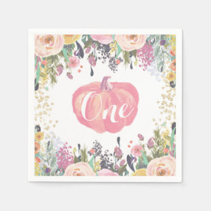 Serviette En Papier Citrouille Premier anniversaire Floral Parties sci