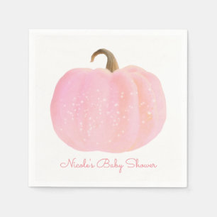 Serviette En Papier Citrouille Rose Automne Fall Rustique Baby Shower