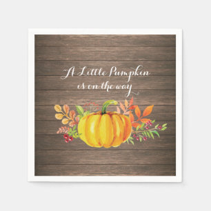 Serviette En Papier Citrouille rustique Baby shower d'automne Napkin