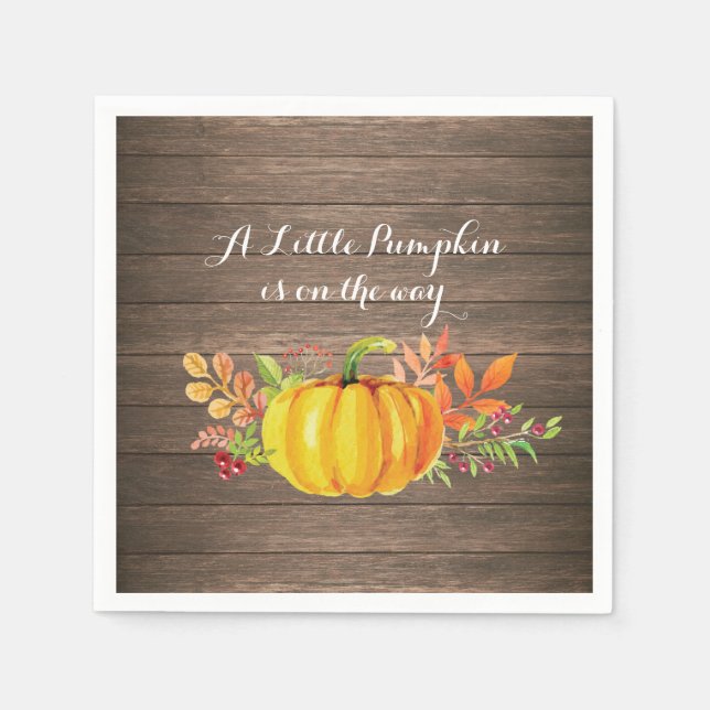 Serviette En Papier Citrouille rustique Baby shower d'automne Napkin (Devant)