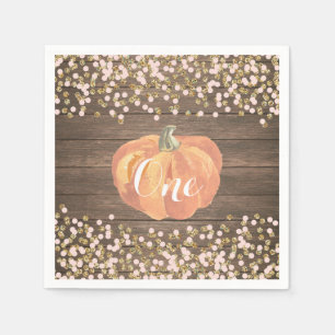 Serviette En Papier Citrouille rustique premier anniversaire Orange ro