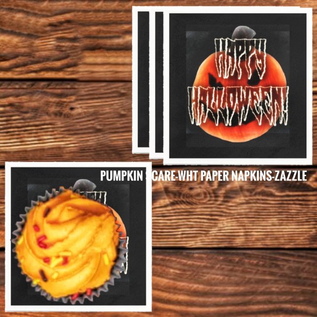 Serviette En Papier Citrouille Scare-Wht (Créateur téléchargé)