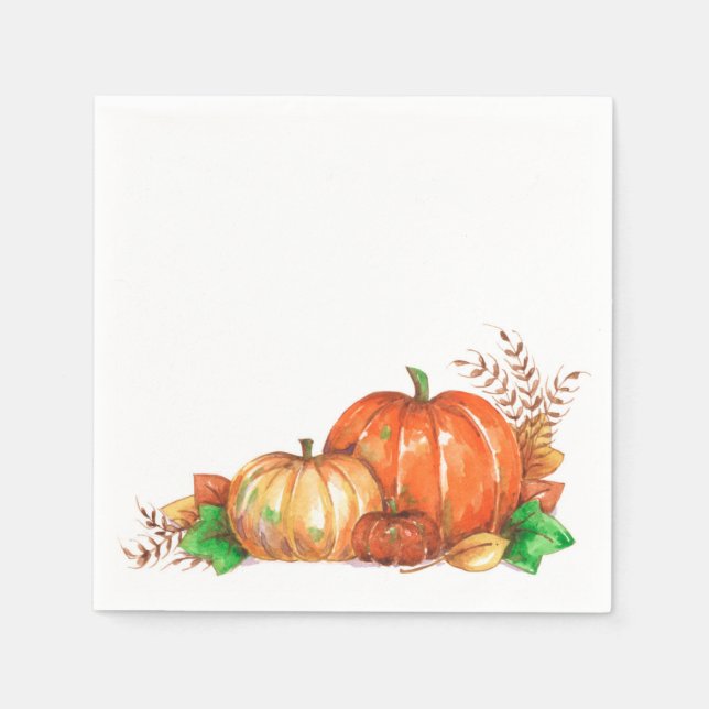 Serviette En Papier Citrouille - Serviettes (Devant)