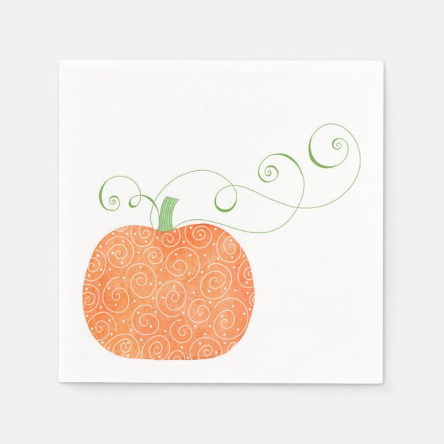 Serviette En Papier Citrouille - Serviettes (Devant)