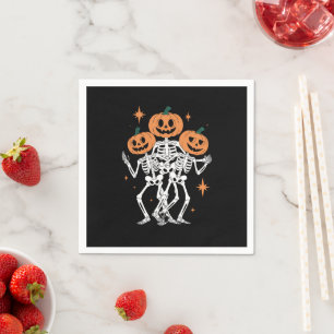 Serviette En Papier Citrouille Skeleton Halloween Citrouille saison Éf