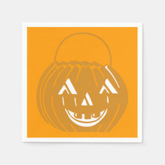 Serviette En Papier Citrouille souriant Pail Orange Papier Napkin