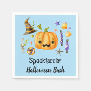 Serviette En Papier Citrouille Spooktacular Halloween Bash Party Bleu