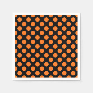 Serviette En Papier Citrouille sur papier Pois noir grand format