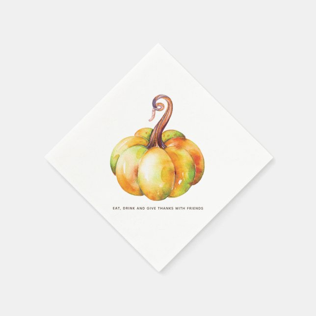 Serviette En Papier Citrouille Thanksgiving personnalisé (Coin)