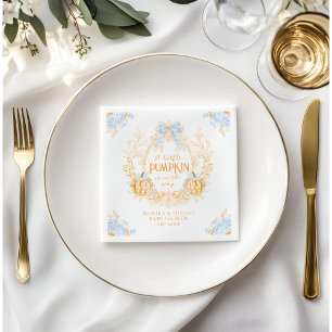 Serviette En Papier Citrouille Toile Crest Elegant Baby shower garçon