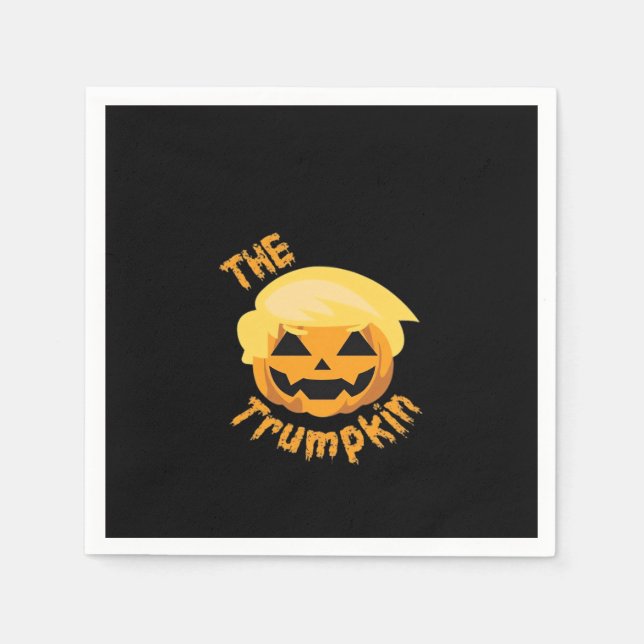 Serviette En Papier Citrouille Trumpkin Halloween Design - Costume Slo (Devant)