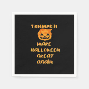 Serviette En Papier Citrouille Trumpkin Halloween Design - Funny Autom