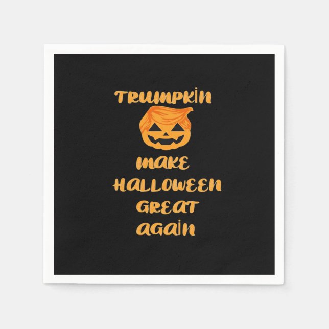 Serviette En Papier Citrouille Trumpkin Halloween Design - Funny Autom (Devant)