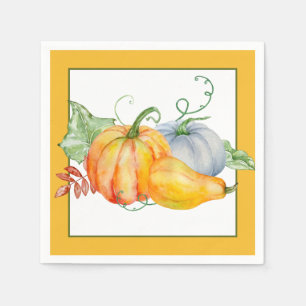 Serviette En Papier Citrouilles aquarelles 