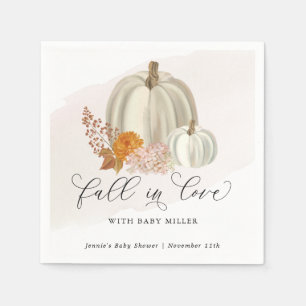 Serviette En Papier Citrouilles blancs tomber dans l'amour Baby shower