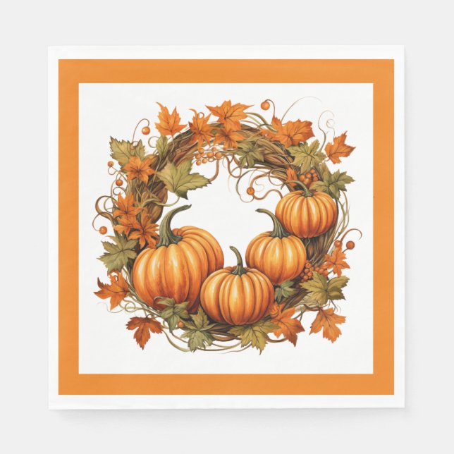 Serviette En Papier Citrouilles d'automne (Devant)