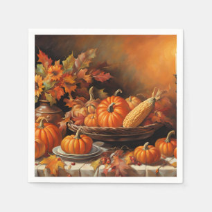 Serviette En Papier Citrouilles d'automne colorés