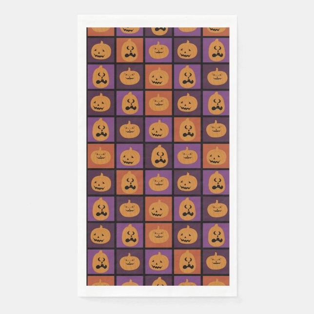 Serviette En Papier Citrouilles d'Halloween (Devant)