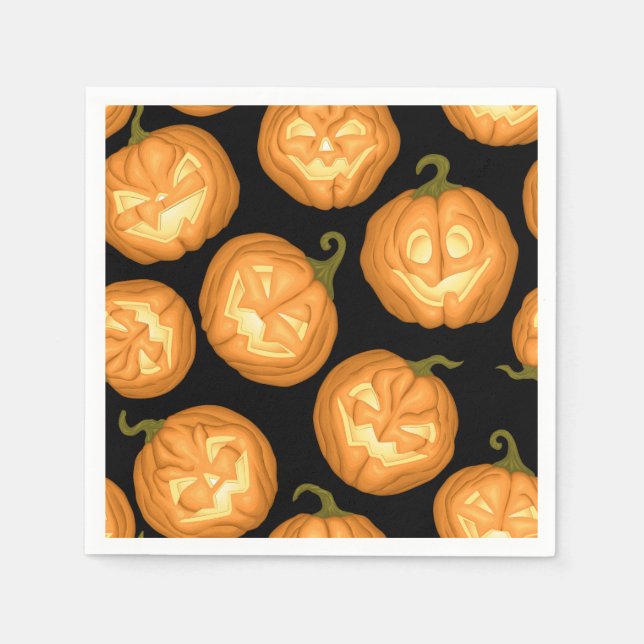 Serviette En Papier Citrouilles d'Halloween (Devant)