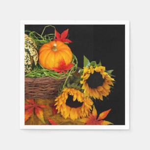 Serviette En Papier Citrouilles et tournesols